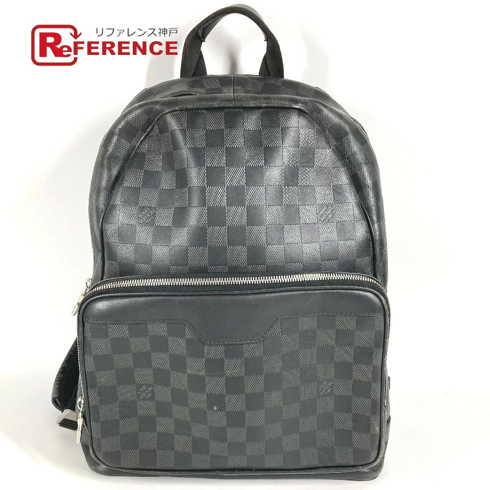 Louis Vuitton Damier Infini Canvas Backpack Bag Rucksack Leather Onyx Black